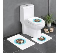 YYHHAOFA Colorful Chocolate Bean Pudding stampato antiscivolo tappetino tre pezzi set bagno tappeto antiscivolo durevole