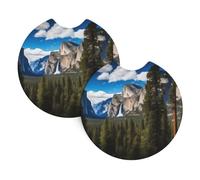 YYHHAOFA Confezione da 2 sottobicchieri con stampa del parco nazionale di Yosemite, durevoli, impermeabili ed eleganti per portabicchieri