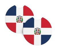 YYHHAOFA Confezione da 2 sottobicchieri con stampa della Repubblica Dominicana, resistenti, impermeabili ed eleganti per portabicchieri