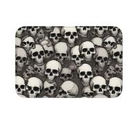 YYHHAOFA Cool Skull Head Pattern Crystal Velvet Lock Edge Floor Mat, tappeto camera da letto, salotto, dormitorio decorazione casa