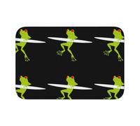 YYHHAOFA Cool Surfing Frog Pattern Crystal Velvet Lock Edge Tappeto per camera da letto, salotto, dormitorio decorazione casa