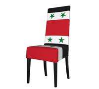 YYHHAOFA Copertura protettiva per sedia da pranzo con stampa bandiera della Repubblica araba siriana, morbida, confortevole, elastica per la maggior parte delle sedie senza braccioli