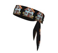 YYHHAOFA Cozy Little House Picture Sports foulard che assorbe il sudore e traspirante, fascia per capelli con movimento, fazzoletto su entrambi i lati