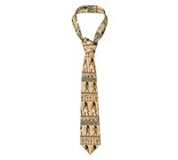 YYHHAOFA Cravatta da uomo con stampa dell'antico Egitto, elegante e resistente, in poliestere, per lavoro e occasioni speciali, nera, taglia unica, nero, taglia unica