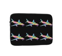 YYHHAOFA Custodia per laptop portatile con immagine di aeroplano con glitter colorati, antiurto, borsa per laptop da 12 pollici, per uomini e donne, viaggi d'affari, uso quotidiano in ufficio