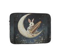 YYHHAOFA Custodia portatile per laptop con immagine di coniglietto che suona il pianoforte, antiurto, borsa portatile per laptop da 13 pollici, per uomini e donne, viaggi d'affari, uso quotidiano in