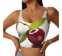 YYHHAOFA Cute little Cherry Prints, gilet sportivo da donna, per yoga, allenamento, fitness, comodo, elasticizzato, morbido, Nero, XL