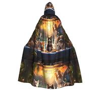 YYHHAOFA Cute Pet Paradise Prints Halloween Adult Hooded Cloak è un mantello super grande, confortevole e resistente progettato per adulti