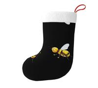 YYHHAOFA Due piccole api che ronzano immagine calze di Natale calza Festival grande capacità stampato calzini decorazione