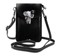 YYHHAOFA Elefante con la macchina fotografica sulla sua borsa a tracolla del telefono di vibrazione del cuoio delle piccole donne del modello posteriore, impermeabile e durevole