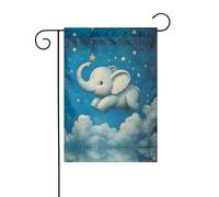 YYHHAOFA Elefante Sky Park Pattern Four Seasons Garden Flag Courtyard Decoration 30,5 x 45,7 cm
