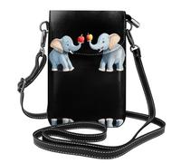 YYHHAOFA Elefanti che combattono per la borsa del telefono di vibrazione della borsa della tracolla delle piccole donne di cuoio del modello di mela, impermeabile e durevole