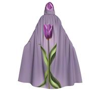 YYHHAOFA Elegante mantello con cappuccio per adulti con stampa floreale viola tulipano è un mantello super grande, confortevole e resistente