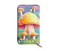YYHHAOFA Fantasy Dream Mushroom Stamp Portafoglio lungo in pelle, comodo, leggero, impermeabile, resistente, 19 x 10,5 cm, nero, taglia unica, Nero , Taglia unica