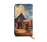 YYHHAOFA Farm Red Tractor Stamp - Portafoglio lungo in pelle, comodo, leggero, impermeabile, resistente, 19 x 10,5 cm, nero, taglia unica, Nero , Taglia unica