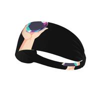 YYHHAOFA Fascia sportiva da donna con sfera di cristallo colorata sul palmo della mano, fascia elastica estiva a prova di sudore