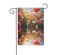 YYHHAOFA Fiore di prato selvatico stampato asta bandiera giardino esterno cortile decorazione su entrambi i lati 30,5 x 45,7 cm