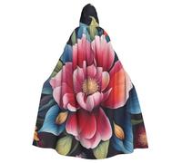 YYHHAOFA Fiore Diamond Painting Pattern Halloween Adulto Cappuccio Mantello Uomini E Donne Abbigliamento Mantello Gioco di Ruolo