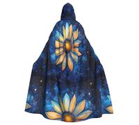 YYHHAOFA Fiori tra le stelle modello Halloween adulto mantello con cappuccio uomo e donna abbigliamento mantello gioco di ruolo