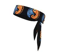 YYHHAOFA Fire Water Tai Chi Picture Sports foulard, assorbe il sudore e traspirante, fascia per capelli, fazzoletto su entrambi i lati