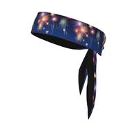 YYHHAOFA Fireworks In The Sky Picture - Foulard sportivo, assorbe il sudore e traspirante, fascia per capelli, fazzoletto double face