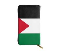YYHHAOFA Flag of the State of Palestine Stamp Leather lungo pochette portafoglio: comodo, leggero, impermeabile, resistente, 19 x 10,5 cm, nero, taglia unica, Nero , Taglia unica