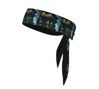 YYHHAOFA Floating Island House Picture Sports foulard che assorbe il sudore e traspirante, fascia per capelli con movimento, fazzoletto su entrambi i lati