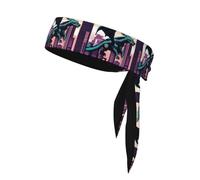 YYHHAOFA Foulard Dragon In The City Picture Sport, assorbe il sudore e traspirante, fascia per capelli con movimento, fazzoletto su entrambi i lati