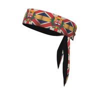 YYHHAOFA Foulard sportivo con bandiera dei nativi americani, assorbe il sudore e traspirante, fascia per capelli con movimento, fazzoletto su entrambi i lati