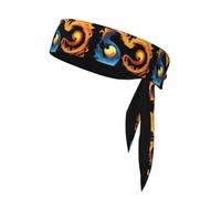 YYHHAOFA Foulard sportivo con simbolo del fuoco e dell'acqua, assorbe il sudore e traspirante, fascia per capelli con movimento, fazzoletto su entrambi i lati