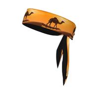 YYHHAOFA Foulard sportivo con stampa cammello al crepuscolo, assorbe il sudore e traspirante, fascia per capelli con movimento, fazzoletto su entrambi i lati