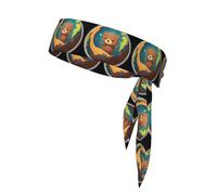 YYHHAOFA Foulard sportivo con stampa con orsetto sul pianeta, assorbe il sudore e traspirante, fascia per capelli, fazzoletto su entrambi i lati