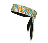 YYHHAOFA Foulard sportivo con stampa dell'alfabeto, assorbe il sudore e traspirante, fascia per capelli con movimento, fazzoletto su entrambi i lati