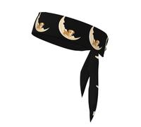 YYHHAOFA Foulard sportivo con stampa di cucciolo di tigre sulla luna, assorbe il sudore e traspirante, fascia per capelli con movimento, fazzoletto su entrambi i lati