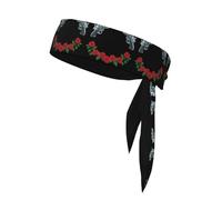 YYHHAOFA Foulard sportivo con stampa di Twin Guns and Roses, assorbe il sudore e traspirante, fascia per capelli con movimento, fazzoletto su entrambi i lati