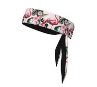 YYHHAOFA Foulard sportivo romantico con stampa fenicottero, assorbe il sudore e traspirante, fascia per capelli con movimento, fazzoletto su entrambi i lati