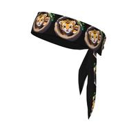 YYHHAOFA Foulard sportivo stampato con cucciolo di tigre nel buco dell'albero, assorbe il sudore e traspirante, fascia per capelli con movimento, fazzoletto su entrambi i lati