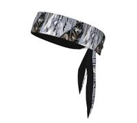 YYHHAOFA Foulard sportivo stampato con lupo nella neve, assorbe il sudore e traspirante, fascia per capelli con movimento, fazzoletto su entrambi i lati