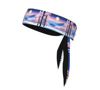 YYHHAOFA Foulard sportivo stampato con paesaggio del solstizio d'inverno, assorbe il sudore e traspirante, fascia per capelli con movimento, fazzoletto su entrambi i lati