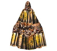 YYHHAOFA Fox In Fallen Leaves Pattern Halloween adulto mantello con cappuccio grande mantello con cappuccio con papillon, senza cerniera