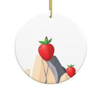 Yyhhaofa Frutta rossa sulla scogliera stampata circolare decorazione supermercato ceramica inverno festa di Natale casa