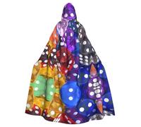 YYHHAOFA Games, mantello con cappuccio con stampa di dadi, extra large, per costumi di Halloween e cosplay