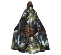 YYHHAOFA Goldfish Under The Willow Tree Pattern Halloween Adulto Mantello con Cappuccio Uomini E Donne Abbigliamento Mantello Gioco di Ruolo