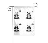 YYHHAOFA Grande e piccolo panda stampato da giardino bandiera decorazione cortile esterno su entrambi i lati 30,5 x 45,7 cm