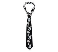 YYHHAOFA Graziosa cravatta da uomo con piccolo serpente bianco dagli occhi grandi per affari, uso quotidiano, lavoro, compleanni, matrimoni, feste, banchetti, facile da pulire, 140 x 7,9 cm