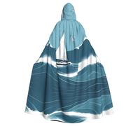 YYHHAOFA Il mantello con cappuccio per adulti con stampa di gabbiano a vela Wave è un mantello super grande, confortevole e resistente