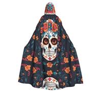 YYHHAOFA Il mantello con cappuccio per adulti con teschio stampato Day Of The Dead è un mantello super grande, confortevole e resistente