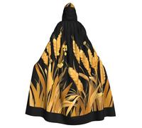 YYHHAOFA Il mantello con cappuccio per adulti di Halloween con stampa di grano tra i fiori è un mantello super grande, confortevole e resistente progettato per gli adulti