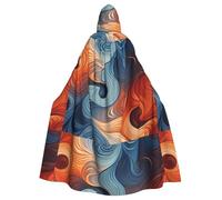 YYHHAOFA Il mantello con cappuccio per adulti di Halloween con stampe a vortice senza cuciture è un mantello super grande, confortevole e resistente progettato per adulti