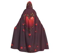 YYHHAOFA Il mantello con cappuccio per adulti di Halloween stampato con cuore rosso è un mantello super grande, confortevole e resistente